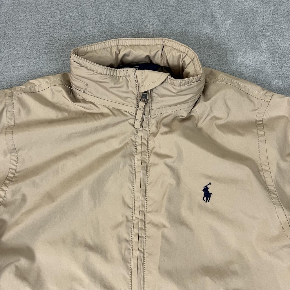 Vintage Polo Ralph Lauren Jacket Kids Size 6 Beige Hooded Zip Up Windbreaker - Picture 2 of 9